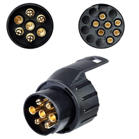 Adaptateur de remorque 7 à 13 broches Étanche Attelage de remorquage 12V 7 à 13 broches Prise de remorque pour camion Caravane Prise 7 voies Norme européenne