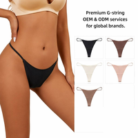 Culottes string sexy à fines bretelles sans couture avec boucle anneau, en nylon et coton, directement de l'usine, étiquette personnalisée, service OEM ODM tout-en-un pour marques