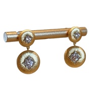 Boucles d'oreilles pendantes rondes vintage Rigato Craft Starburst en or massif plaqué 18 carats pour femme, accessoire de bijouterie quotidienne, vente en gros