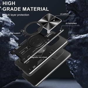 Funda de TPU PC con ventana deslizante a prueba de golpes con soporte de anillo magnético funda de teléfono para itel P65 4G <span class=keywords><strong>A50</strong></span> S25 Ultra 4G - Product Image 3