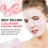IKZEE 4 masques hydratants au collagène, soin du visage coréen, hydratant, anti-rides, masque facial en hydrogel pour peaux sèches, à utiliser la nuit