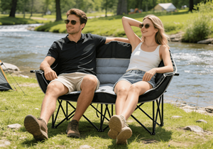 Nouvelle chaise pliante double légère pour le <span class=keywords><strong>camping</strong></span> en plein air, chaise de plage portable, facile à ranger, pique-niques, mobilier d'extérieur en fer - Product Image 6