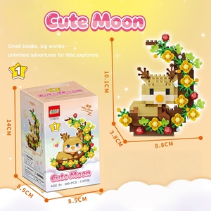 Figura de Ladrillo de Flores y <span class=keywords><strong>Luna</strong></span> EPT, Modelo de Animal de Dibujos Animados con Micro-Diamantes, Juego de Bloques de Construcción - Product Image 3