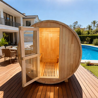 Sauna combiné sec et vapeur en bois de cèdre rouge de qualité supérieure, pour 2 personnes, sauna domestique