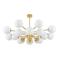 Éclairage chaud Lampe blanche E12 Base Lustre de luxe et lampes suspendues Lustre de salle d'exposition d'hôtel en cristal