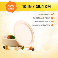Assiettes de sublimation en pulpe de bagasse, vaisselle jetable naturelle en papier bagasse pour mariage