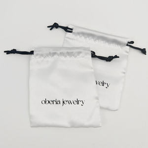 Sac de rangement cosmétique en coton biodégradable avec logo personnalisé, sac cadeau en satin, sac anti-poussière, sac de luxe écologique, petite pochette - Product Image 2