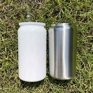 Gobelets isothermes en verre à double paroi de 16 oz, blancs, vierges, pour gravure et sublimation, en forme de canette de soda ou de bière, expédiés depuis l'entrepôt américain - Product Image 3