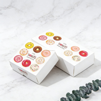 Vente en gros d'emballage de dessert de qualité alimentaire 1 pièce pliable taille personnalisée boîte en papier pour beignet brownie