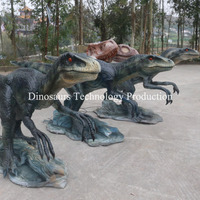 Modèle de Velociraptor en silicone pour parcs à thème, grandes expositions de dinosaures en résine comme décorations pour parcs publics
