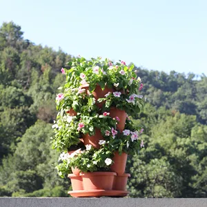 Indoor Stapelbare Garten Pflanzer Topf Kunststoff Blumentopf Balkon Pflanzen Erdbeere Kräuter 5 Ebenen