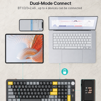Clavier sans fil double mode AN-800 à touches mécaniques, rechargeable USB-C avec bouton de volume pour ordinateurs portables Windows et Mac
