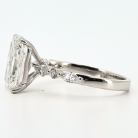 Ensemble de Bague de Fiançailles Personnalisée en Argent Sterling S925 avec Moissanite Taille Radiant 4 Carats Certifiée GRA