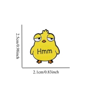 Broche émaillée <span class=keywords><strong>poussin</strong></span> aux yeux mi-ouverts, broche en alliage de zinc oiseau <span class=keywords><strong>jaune</strong></span>, épinglette de dessin animé pour sac à dos, sac, vêtements, décoration, cadeau - Product Image 5