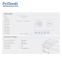 Kompor Keramik Horizontal 60cm Side by Side, 2 Tungku Sentuh Geser 3200W, Cocok untuk Semua Panci, Kompor Tanam untuk RV Studio, CE