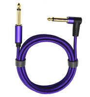 Câble d'instrument audio 6.35mm 90 degrés Angle droit 1/4 pouces câble TS haut-parleur câble de guitare Instrument électrique basse AMP cordon