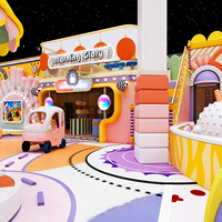 Parc d'attractions intérieur pour enfants : équipement de jeu souple, trampoline écologique, bac à sable et toboggan pour centre commercial, en bois et acier inoxydable