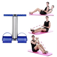CW HGPS002 Kit d'entraînement combiné pour la maison 4 pièces : Pédalier d'assistance à la position assise, Extenseur de poitrine à ressort, Corde à sauter, Poignée d'entraînement Bleu/Noir