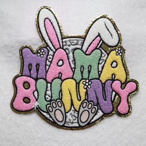 Best Price Heat Press Sequin Love Rabbit Embroidery Patch Easter Chenille Iron on Patches for <b>Bags</b> - Product Image 3