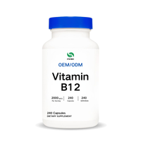 Vitamine B12 Méthylcobalamine |   Formule anti-stress végane et sans OGM, capsules de supplément de complexe de vitamine B personnalisées