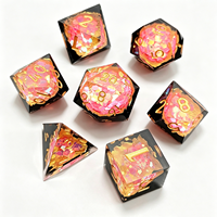 Ensemble de dés en résine personnalisés effet géode avec effet pierre de cristal, fabricant de dés polyédriques à bords vifs pour RPG, DND, Kickstarter, OEM