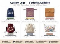 Kantong Perhiasan Beludru dengan Logo Sablon Kustom, Amplop Fashion, Dompet Hadiah Suede, Tas Ekstensi Rambut