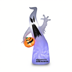 Fantasma Inflable de Halloween con Calabaza Iluminada, Decoración para Jardín Exterior, Material de PVC, 6 Pies de Altura, para Decoración Festiva - Product Image 1