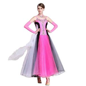 Haute qualité col rond rose et blanc de <span class=keywords><strong>danse</strong></span> Latine robe concurrence valse <span class=keywords><strong>danse</strong></span> de salon robes B-14438 - Product Image 1