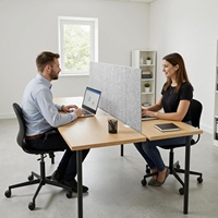 Cloison de bureau flexible en feutre polyester à fixation par pince, écran de confidentialité acoustique facile à installer pour bureau, salle de classe, bureau d'étude