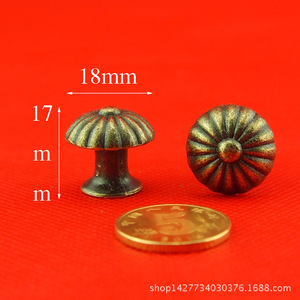 Poignée de meuble ronde 17 mm en alliage rétro, tirette de tiroir et de placard durable en fonte sous pression - Product Image 5