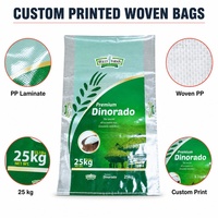 Sacos de Arroz Laminados de PP Tejido de 25kg y 50kg, Resistentes a la Humedad, Impresión Personalizada, Venta al Por Mayor