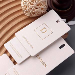 공장 직판 셔츠 태그 맞춤형 고급 의류 라벨 인쇄 이름 로고 종이 행택 끈 포함 종이 행택 - Product Image 6