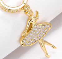 Boucles d'oreilles en or pour femmes, élégantes boucles d'oreilles créoles en cristal, bijoux de danse à la mode, cadeau pour filles