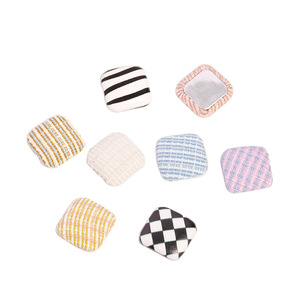 กระดุมผ้าถักทรงสี่เหลี่ยม 17 มม. แบบแบน สำหรับงาน DIY เครื่องประดับตกแต่งเสื้อผ้าและผม - Product Image 5