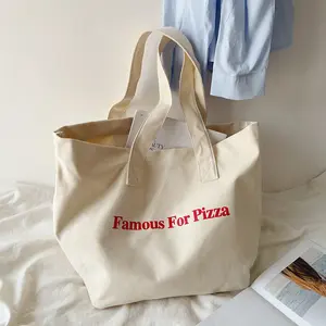 Nouveau style de sacs à provisions décontractés avec logo personnalisé sac fourre-tout en coton sac en toile sac à bandoulière d'épicerie pour femmes