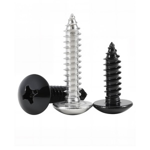 Tornillo Autorroscante de Cabeza Plana Grande Reforzada de Zinc Negro TA, Clase 8, Métrico, M3-M6, Hierro Recubierto de Zinc, Cabeza Tipo Hongo - Product Image 1
