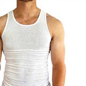 Wholesale <b>Men</b> Cotton Gym <b>Singlet</b> Breathable Knitted Plus Size Sports Vest OEM Manufacturer - Product Image 2