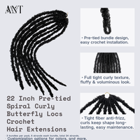 Dreadlock a spirale ricci a bassa temperatura da 22'' in fibra, pre-annodati, per trecce all'uncinetto, per donne nere - Vendita calda