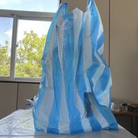 Sacs de courses en PEHD rayés multicolores personnalisés, très demandés, sacs d'emballage plastique durables pour la vente au détail