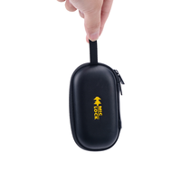 Nouveauté, étui de transport à fermeture éclair personnalisé en cuir PU noir petit rond EVA rigide étanche pour stylo d'enregistrement