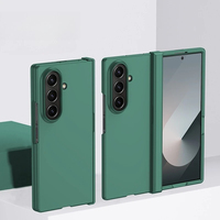 Casing HP Hard Shell Tekstur Kulit PC untuk Samsung Galaxy Z Fold 7 6 5 3 4 ZFold7 dengan Pelindung Engsel