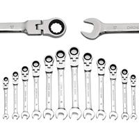 Outils à main Sunbright Jeu de clés à cliquet à fourche Jeu de clés à douille Jeu de clés mixtes à tête flexible