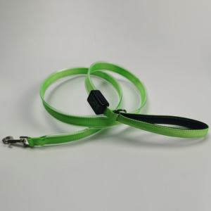 यूएसबी रिचार्जेबल पालतू लीश सुरक्षा चमक प्रति घाव 5 फुट नीयन लाइट अप डॉग ल्यू/पैडल्ड हैंडल चूना - Product Image 2