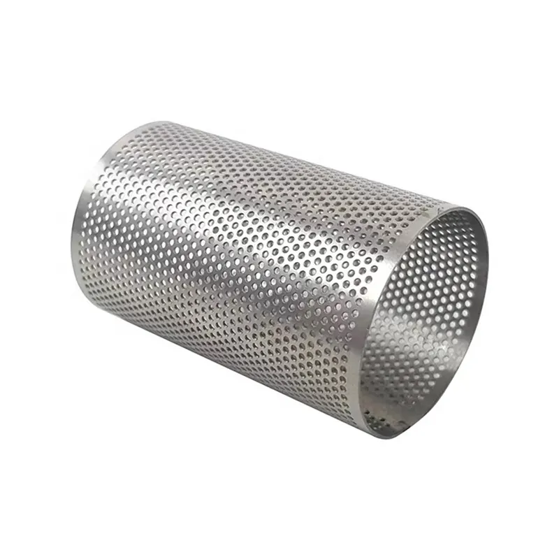 5 25 50 100 150 micron ss perforated round filter mesh perforated tube