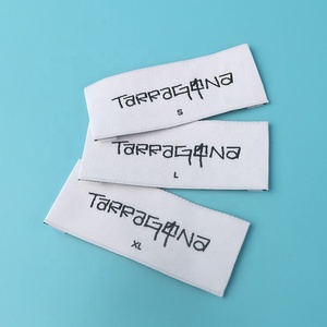 Guangzhou ropa fabricante personalizado final doble textiles logotipo privado camisas tejidas de dobladillo <span class=keywords><strong>etiquetas</strong></span> - Product Image 1