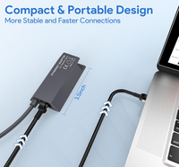 Adaptador Ethernet Gen 2 (V2/Starlink) con Diseño de Cable Integrado para Internet Satelital Starlink V2, Extensión de Red Cableada y WiFi
