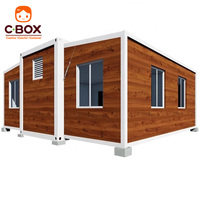 Cbox Maison Extensible Modulaire en Conteneur de 20 pieds, Aspect Bois, Villa Portable
