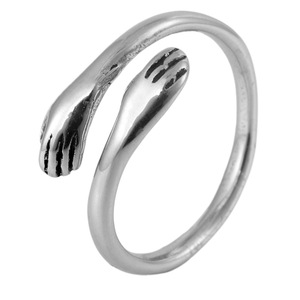 Anillo de abrazo para amantes de Yunnique, color oro y acero, joyería unisex, regalo, diseño de cara abierta - Product Image 5