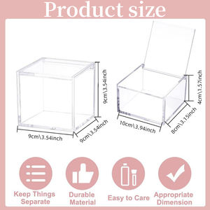 Caixa de Acrílico Pequena e Transparente no Atacado Recipientes Cúbicos Quadrados com Tampa Caixa de Armazenamento de Acrílico Personalizada para Doces Pílulas e Pequenas Joias - Product Image 2