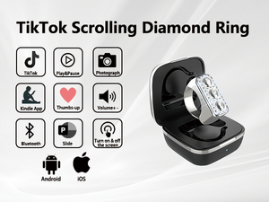   Control Remoto Inalámbrico con Anillo Giratorio y Diamantes para TikTok, Obturador de Cámara, PPT, Pasador de Páginas de Libros Electrónicos - Product Image 6